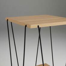 KIWI MOBLEKIT | Wooden And Metal Side Tables For Living Room Or Bedroom, Modern Functional Tables With Different Shapes And Heights, Fixed Or Folding Options For Home - 山毛櫸木邊桌,黑色,31.8x31.8x38.5厘米 - 查看 6