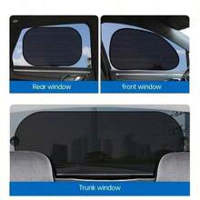 4 piezas Parasol de Ventana Lateral de Coche con Ventosa, Malla Transpirable, Protección Solar, Aislamiento Térmico, Cortina de Sombra, Bloqueo de Luz Interior, Enfriamiento, Protección UV, Malla de Sombra Universal para Sedán, SUV, Parasol de Ventana Lateral de Coche Plegable y Portátil, Accesorio de Protección Solar Interior de Coche de Verano - A - Ver 10