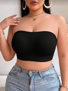 2pcs Plus Size Women's Seamless Strapless Bra, Soft Non-Slip Design, Adjustable 4-Row Hook And Eye Closure, Invisible Bra For Daily Wear, Suitable For Casual And Special Occasions - Multicolor - View 5