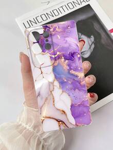 1pc Transparent TPU Anti-Drop Marble Pattern Phone Case Compatible With Samsung Galaxy S23 Ultra/A14/A24 Android Phone Note12pro/Pixel 8/8 Pro/9 Pro XL Android Phone - Multicolor - View 3