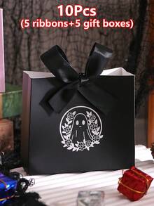Halloween Ghost Gift Box With Ribbon, Trick Or Treat Packaging Bag, Birthday Holiday Party Supplies, Suitable For Restaurant, Cafe, Bakery, Dessert Shop, Baking, Halloween Party Decoration, Trick Or Treat Party Supplies - View 10