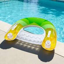 1pc New U-Shaped Dragon Fruit Floating Lounge Chair, PVC Material Portable Design With Handle And Cup Holder, Suitable For Beach, Pool, Lake Water Activities And Relaxation - Multicolor - View 10