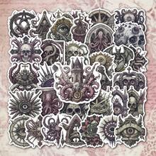 50 Pieces Of Gothic Cossul Tattoo Stickers - Waterproof Vinyl, Suitable For Laptop Cases, Phone Covers, Guitars, Notebooks, Etc. - Japanese Aesthetic DIY Scrapbook Gift - Alien - View 2
