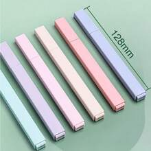 24/12/6pcs Soft Color Random Color Highlighter Set - Flat Tip Design, No Smudging, No Bleeding, Plastic Material - Suitable For Journaling, Office Work And Professional Use - Multicolor - View 6