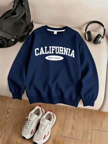 3pcs/Set Kids & Teens Vintage American City Letter Print Sweatshirt, Loose Fit Casual Everyday Top - Multicolor - View 7