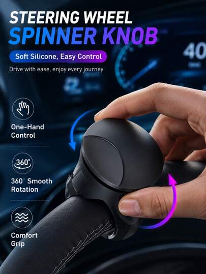 Tay nắm vô lăng silicon cầm tay dễ sử dụng mới nhất năm 2026 - Thiết kế xoay 360°, chống trượt, thao tác bằng một tay, phù hợp hoàn hảo với mọi dòng xe, kiểu dáng màu đen thời trang! Tay nắm vô lăng này giúp việc lái xe dễ dàng và an toàn hơn. Cho dù là di chuyển trong thành phố hay những chuyến đi đường dài, nó đều có thể giúp bạn lái xe dễ dàng hơn.