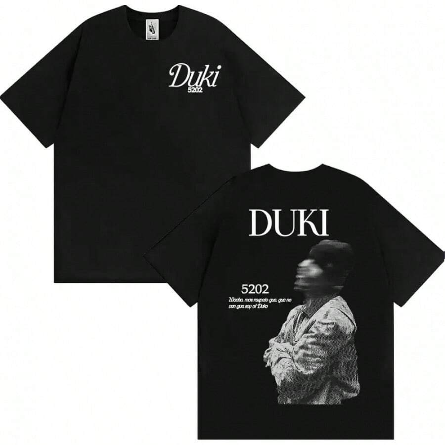 Magliette da uomo Rapper Duki 5202 MIXTAPE Album Tour, abbigliamento moda stile hip hop punk, magliette in cotone casual oversize - Colore 2 - Visualizzare 1