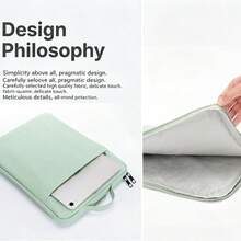 Sarung Laptop Tahan Air dan Guncangan untuk Laptop 11/12/13/14/15/16 Inci, Kompatibel dengan Apple Air/Pro 14/16 Inci dan Laptop Merek Lainnya, Dilengkapi Kantong, Bahan Poliester, Pelindung untuk Perlengkapan Sekolah - Abu-abu Muda - View 10