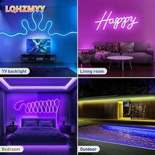 LQHZMYY 1 قطعة شريط إضاءة نيون LED مرن RGB بجهد منخفض 5 فولت مع جهاز تحكم عن بعد متعدد الوظائف ب- 44 مفتاح، شريط إضاءة مزامن مع الموسيقى لديكور العطلات وحفلات المفاجأة ومسرح الموسيقى والألعاب وأجواء المنزل في عيد الميلاد - RGB - مشاهدة 11