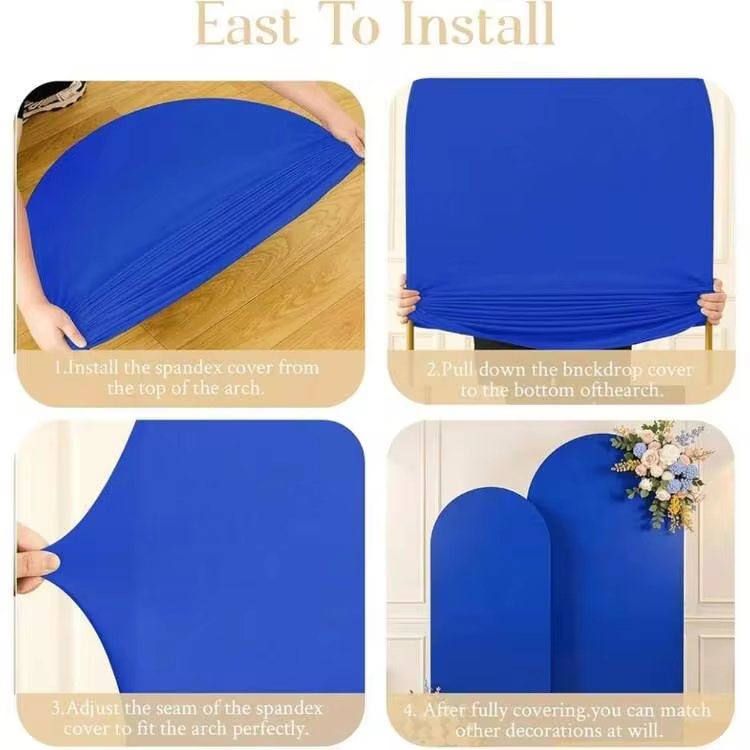 Luxury Klein Blue Arch Backdrop , Reusable Arched Photo Wall For Wedding Engagement Baby Shower Business Party Customizable Event Decor - View 3