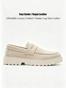 Salkin Minimalistische Designer Herren Freizeitschuhe Authentische Marke Schnürschuhe Vintage Stil Weiches einfarbiges Wildleder Obermaterial Loafer für Herren Bezahlbarer Luxus für modernes Leben Bequeme Mokassins Preppy Studenten Schuhe Dicke höhenverstärkende Sohle Tägliche Gehschuhe Herren Paare Dating Ausflüge Vielseitige Party Bankett Sozial Schuhe Urlaubsgeschenk Geeignet für alle Jahreszeiten - Beige - Übersicht 3