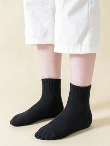 5 pares/10 pares de calcetines de algodón para primavera y verano, calcetines negros y blancos para niños y niñas, calcetines de malla hasta la pantorrilla, calcetines para niños grandes, niños pequeños y estudiantes - Multicolor - Ver 6