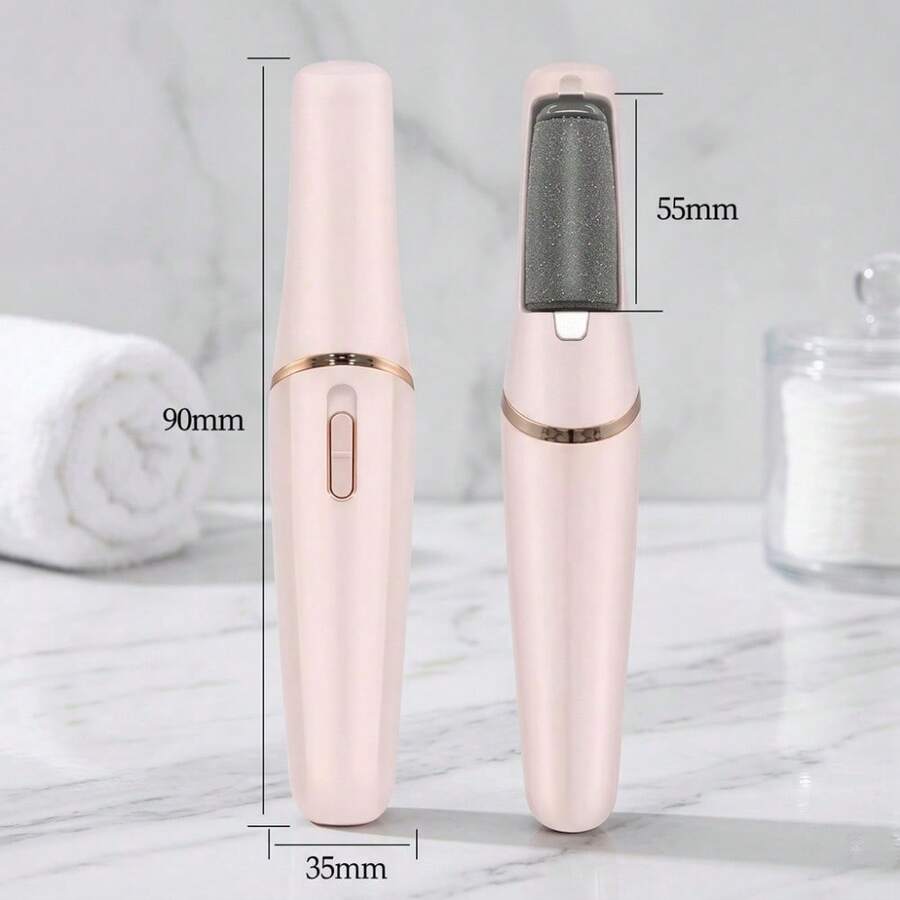 Lixador De Pé Elétrico Rosa Duas Velocidades Removedor De Pele Morta Rígida Beleza - Rosa chiclete - Visão 1