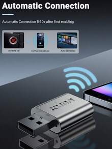 XUDA 2026 Nuevo súper mini adaptador, de cableado a inalámbrico CarPlay y Android Auto, caja inteligente 2 en 1, compatible con el 99% de vehículos con CarPlay/Android Auto cableado de OEM, compatible con WiFi6 de 2.4~5.0 GHz, diseño compacto y elegante, actualizable en línea, conexión rápida, sin batería requerida - A - Ver 5