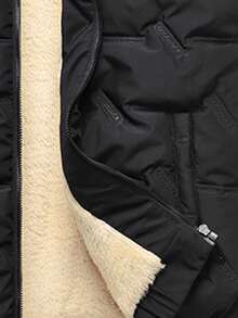 Men's Winter Solid Color Fashion Versatile Thermal Lined Vest - Black - View 5