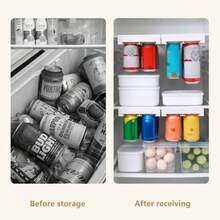 Organizador Latas Refrigerador Multifuncional Dispensador Blanco - Ver 4
