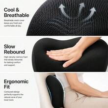 Fit For Car Neck Pillow And Waist Cushion - Soft Seat Headrest Support For Comfortable Driving - Hb-black Waist 1pc - View 4