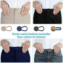 Juego de 24 piezas de extensores de botones elásticos, extensión de cintura ajustable e invisible, botón de expansión de cintura sin costuras, múltiples colores disponibles, adecuado para jeans/pantalones, unisex - Multicolor - Ver 6