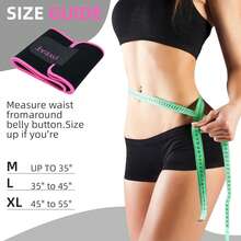 Sweat Ab Trainer For Women & Men - Waist Trainer Belt For High Intensity Training & Gym Workouts, 5 Adjustable Sizes, Black/Pink - Pink - View 4