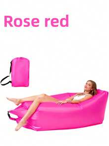 1pc Portable Foldable Inflatable Sofa, Single Person Slouchy Inflatable Lounge Chair, Lightweight Outdoor Inflatable Sofa, Suitable For Nap, Music Festival, Camping, Picnic, Suitable For Yard, Beach, Park, Backyard And Home Gathering - Multicolor - View 16