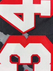 男士刺繡籃球球衣 #34 黑紅配色休閒無袖背心 V 領 T 恤 派對運動上衣 秋季 - 彩色 - 查看 4