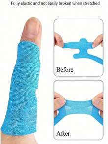 5pcs Double-Strap Asymmetrical Finger Wrap, Elastic Support, Finger Protection, Comfortable Muscle Power Tape, Pre-Curved Finger Bandage, Lightweight Support, Breathable Polyester Fiber, Anti-Slip And Anti-Wrinkle - A - 查看 3