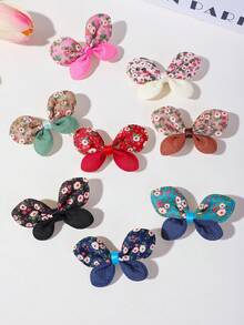 10pcs Girls Polka Dot Plaid Print Fabric Bow Hair Clips Cute Princess Hair Clips Bangs & Loose Hair Clips Hair Accessories For Daily Use - 彩色 - 查看 8