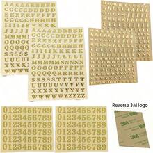 Small Gold Letter & Number Stickers, 3D Self-Adhesive Mini Letter Stickers, Glitter Letter & Number Decals For Scrapbooking, Nail Art, Keyboard DIY Crafts Decoration - Gold School Supplies - Multicolor - View 6