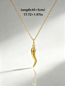 1pc Fashionable Personalized Chili Pepper Pendant Necklace, Stainless Steel Pendant With Stainless Steel Chain, Suitable For Women's Summer Vacation Jewelry - Chili Necklace - View 2