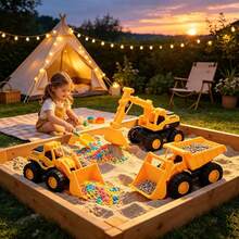 Juguete excavadora realista grande para niños - Máquina excavadora realista con inercia y movimiento deslizante, apta para jugar en la playa y el patio trasero, camión de construcción, bulldozer, cargador, de vuelta a la escuela - Multicolor - Ver 4