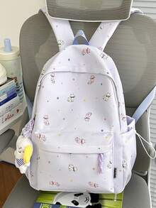 Large Capacity Colorful Printed Backpack For Girls, Student School Bag, Cartoon Backpack, Lightweight Travel Bag, Daily Commute Laptop Bag, Fashion Casual Backpack For Elementary, Middle, High School And College Students, Nylon Laptop Bag, Multiple Colors Available, Academy Style - A - View 14
