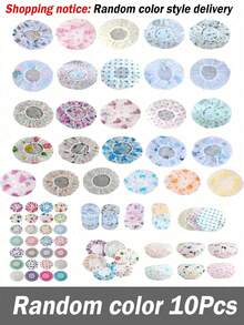 10/3 Pcs Reusable Waterproof PEVA Shower Caps, Random Color Multi-Purpose Bath Caps For Hair Mask, Dyeing, Drying & Kitchen Oil-Proof Dust Protection - A - View 9