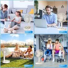 Kipas Meja Lipat Portabel Warna Putih, Aliran Udara Tenang dan Kuat, Pendinginan & Pembuangan Panas, Perlengkapan Penting Musim Panas, Cocok untuk Rumah & Kantor, Hadiah Musim Panas Ideal untuk Keluarga & Teman! - a - View 7