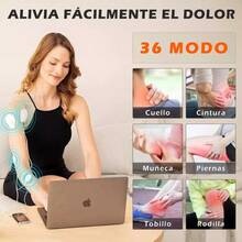 Tens/ems Electroestimulador Muscular 2Canales 36 Modos 10 Electrodos Digital Portátil Recargable SJROHE plateado masajeador eléctrico con Electroestimuladores Muscular alivio Dolor Relajación Muscular - Gris Claro - Ver 3