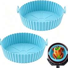 Air Fryer Silicone Pot, Air Fryer Silicone Basket Bowl, Silicone Baking Pan Pot, Suitable For 3 To 5 Quart Air Fryers, Reusable Baking Pan Oven Accessories. (1pc) - Multicolor - View 12