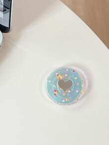 1pc INS Heart-Shaped Acrylic Epoxy Phone Stand, Desktop Foldable Portable Airbag Phone Holder - Multicolor - View 8