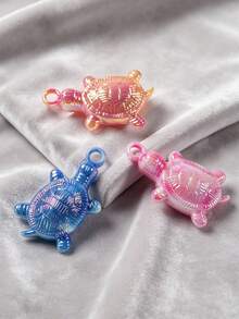 Electroplated UV Colorful Turtle Pendant, Dual-Color Acrylic Pendant, Suitable For DIY Earrings, Bracelets, Necklaces - Multicolor - View 6