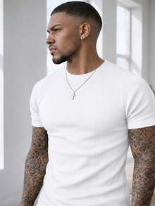 American Ribbed Fitted Shirt Gringa Slim T-Shirt - Blanco - Ver 3
