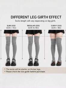 1 Pair Breathable, Moisture-Wicking, Quick-Drying, Comfortable Embroidered Over-The-Knee Socks, Y2K Style, Warm - Multicolor - View 3