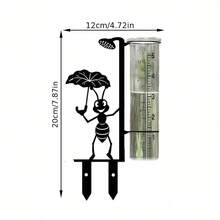 戶外雨量計附玻璃量杯，螞蟻造型雨量計，大字易讀，適用於花園、庭院、露台與草坪 - 雨量計 - 查看 12