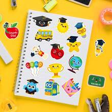 500 buah Stiker Doodle Hadiah Bentuk Asimetris Besar 1,5 Inci 2 Gaya untuk Dipilih Stiker Label Tertutup Alat Tulis Kantor, Hari Pertama Sekolah - MultiWarna - View 5