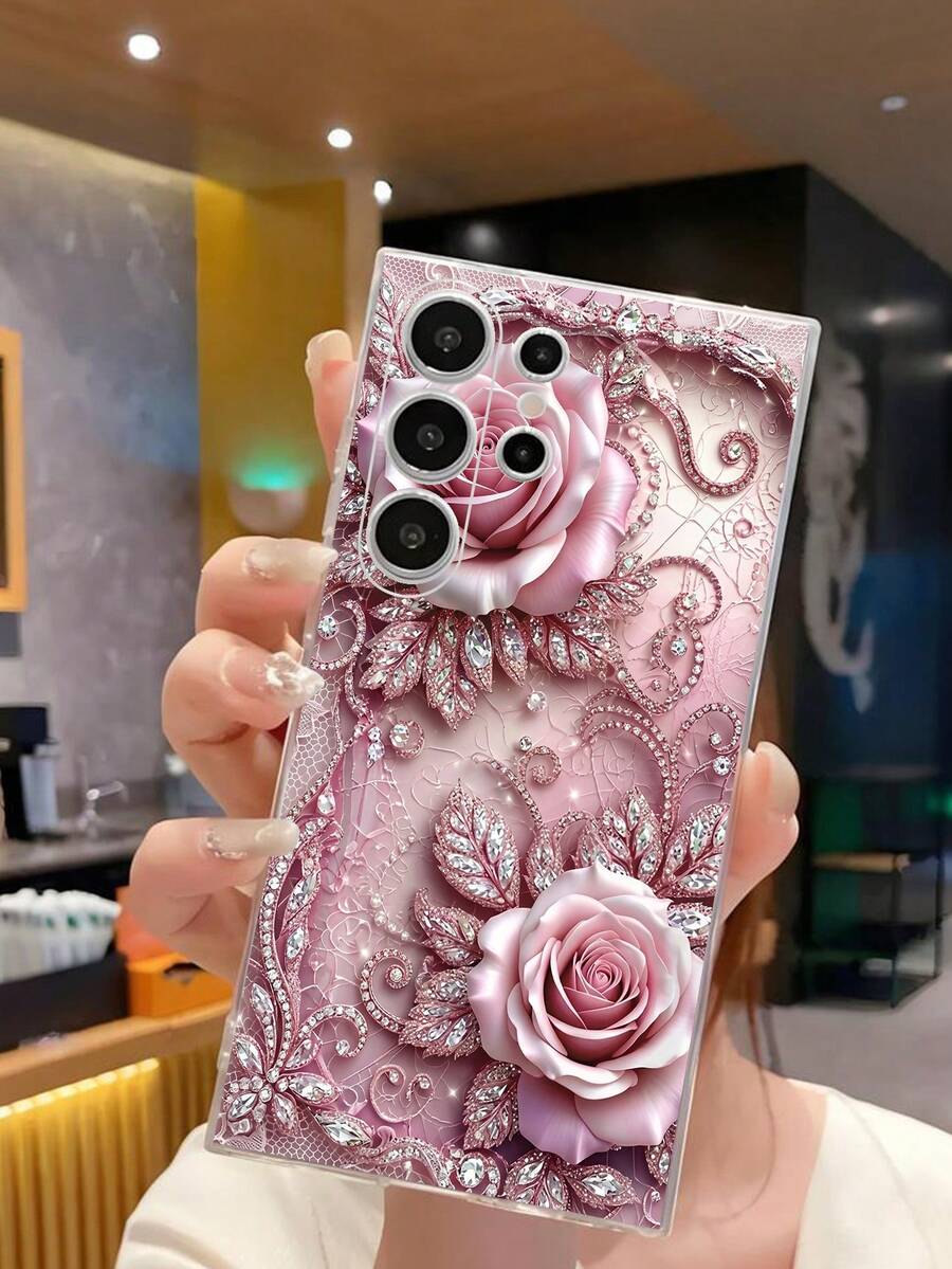 1件時尚創意蕾絲玫瑰花軟手機殼保護套,適用於 Honor Galaxy A04e/12/A13/A14/A34/A50/A52/A53/A54/S21/S22/S23/S24/S25/S25Ultra/S26/S26 PLUS/S26 ULTRA/ 6A/7A/8A/ 12T/13T - 無色 - 查看 1