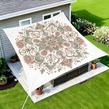 1 pieza Vela de sombra solar cuadrada con estampado geométrico de girasol fresco, adecuada para patio pequeño, piscina, área de ocio al aire libre de villa. Sombrilla de playa, tela de sombra solar para exteriores, toldo de playa, tienda de playa, sombra solar para patio, cenador al aire libre, cenador - Bohemia C - Ver 22