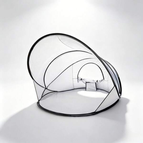 1 pièce Tente de plage instantanée, abri solaire, canopée d'ombre portable légère avec poche de rangement intégrée, installation rapide, pare-soleil résistant au vent pour les voyages, le camping, les pique-niques et les vacances (convient pour 2-3 personnes)