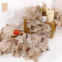3 piezas de 9.84 pies de enredaderas de hojas de arce artificiales, guirnalda de planta falsa de plástico lavable, flores colgantes realistas, adecuadas para Navidad, Halloween, Acción de Gracias, graduación, fiesta de boda, decoración de valla del hogar - Multicolor - Ver 7