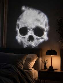 Luz de proyector de calavera realista alimentada por USB, lámpara de ambiente espeluznante para decoración festiva - cráneo - Ver 2