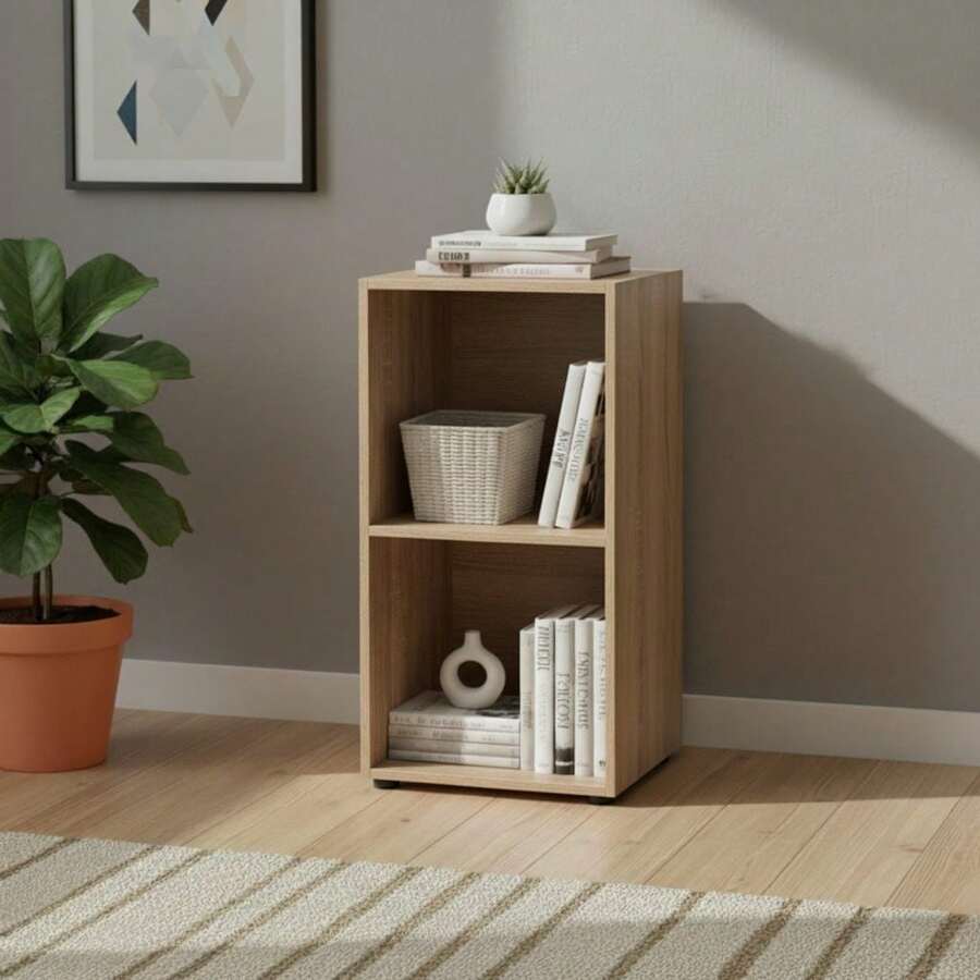 KIWI MOBLEKIT | Modular Wooden Shelves With Different Compartments And Door Options, Bookcases And Storage Furniture For Bedroom, Kitchen Or Entryway - Roble - 2 Comp | 31x29.7x61.2厘米 - 查看 1