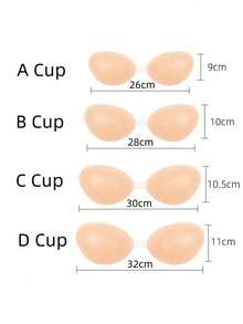 1/2 Pairs Women's Self Adhesive Silicone Strapless Bra, Invisible Push Up Sticky Bra With Gathering Design For Wedding, Ball Gown & Backless Dress - Apricot - View 11