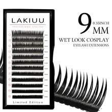LAKIUU 12 Rows D Curl Pointed Flower-Shaped False Eyelashes, Pointed Fairy Eyelashes, DIY Wet Makeup Effect Cosplay Eyelashes, Grafted Cluster Dense Eyelashes, Length 8-15mm - D - View 8
