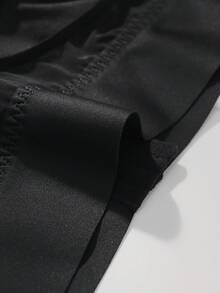 1pc Plus Size Front Closure Mesh Racerback Wireless Bra, Wide Y-Shaped Straps, Fixed Padding, Women's Support Tank Top Style Bra - Black - View 8
